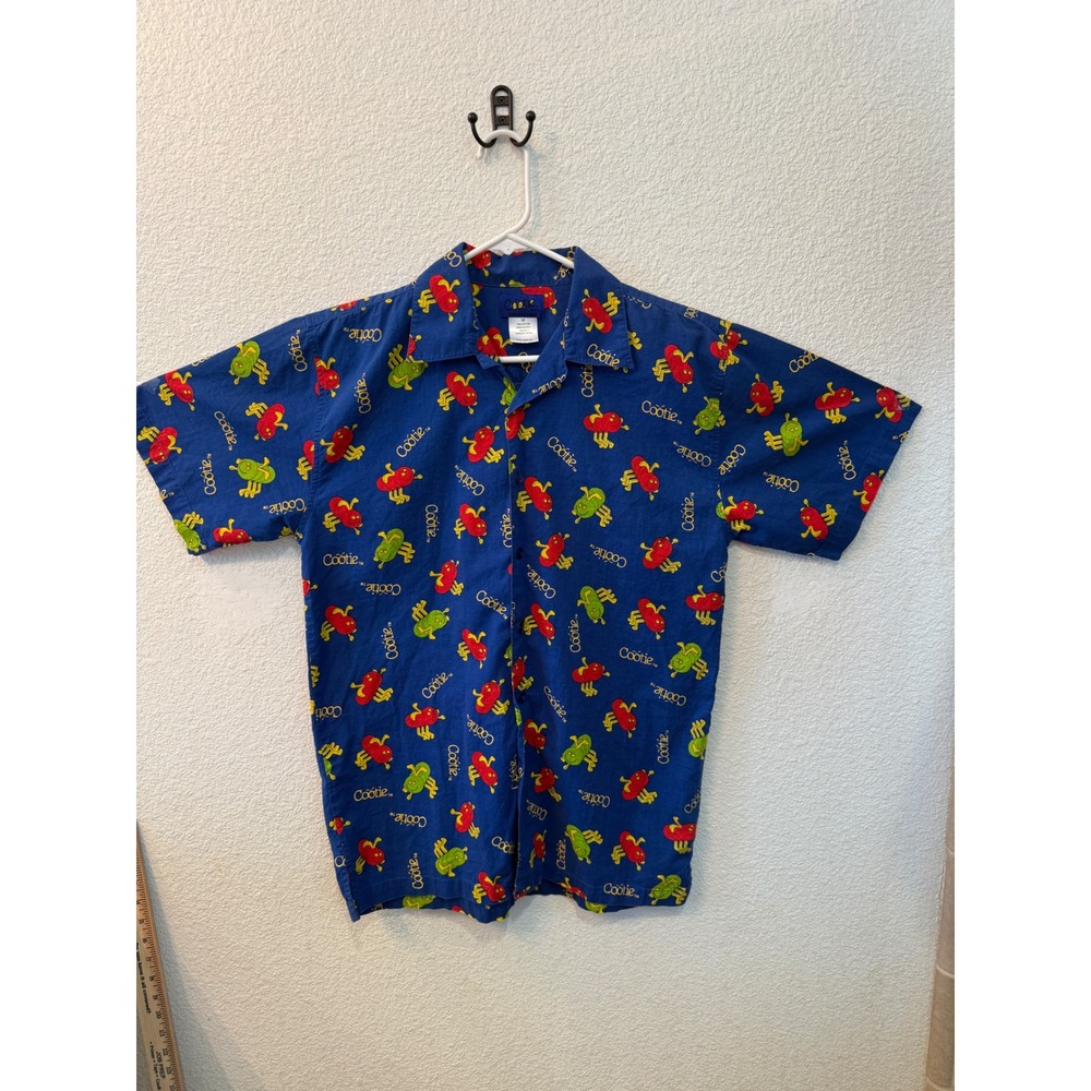 Vintage 2001 Cootie Hasbro Game Promo Shirt Mens Medium Blue All Over Print AOP